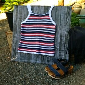 Kismet Striped Tank Top - Navy, Red, White